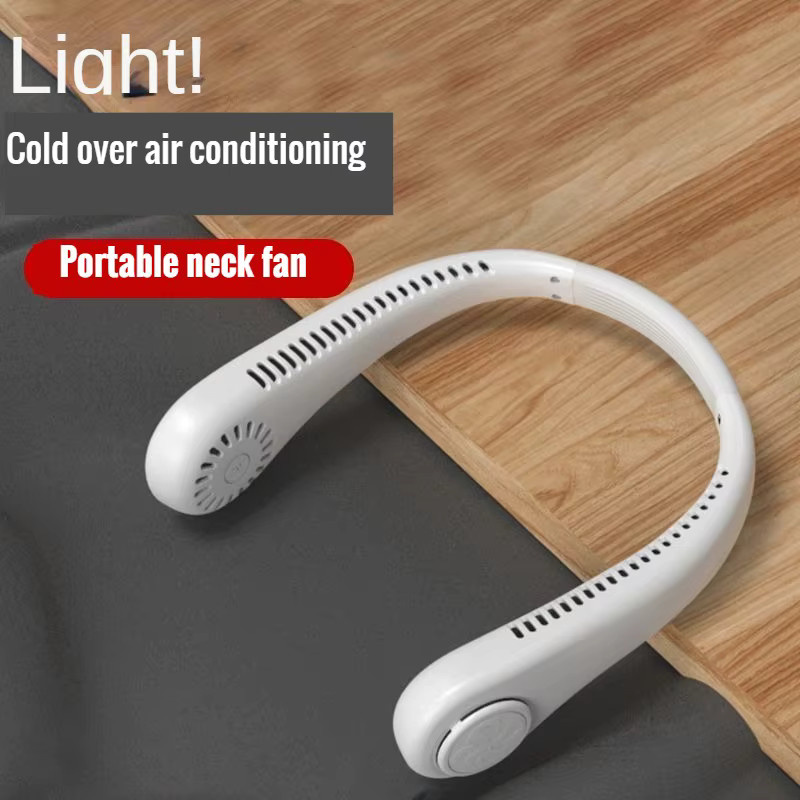 Abay Tragbarer Halsventilator ohne Rotorblätter, Mini USB-Ventilator für Büro und Outdoor, leise und kühlend, in Pink oder Weiß - Bild 4
