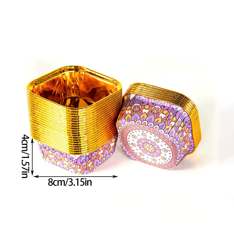 WEIGAO Cupcake Liner aus goldener Folie, 50 Stück, Ramadan Eid Mubarak Dekoration für Muffin und Gebäck - Bild 2