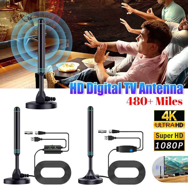 APWIKOGER HD Digital TV Antenne mit Signalverstärker für 4K und 1080P, Indoor und Outdoor, VHF UHF mit Magnetfuß, Schwarz - Bild 2