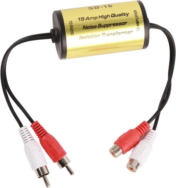Koogeelife Stereo Noise Suppressor Gold Anti Interference Audio Verstärker Filter Ground Loop Noise Isolator 15A - Bild 1