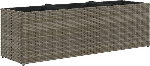 vidaXL Hochbeet mit 3 Fächern aus Poly Rattan in Grau, B/T/H: 105 x 30 x 32 cm - Bild 1