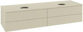 V&B Waschtischunterschrank Antao mit Frontstruktur in Grau lackiert, B/T: 160 x 50 cm - Bild 1