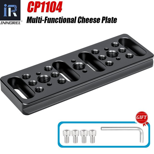 INNOREL CP1104 Multifunktionale Kameraplatte in Schwarz mit Arca-Swiss-Kompatibilität und integrierten ARRI-Positionierungslöchern - Bild 1
