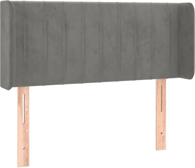 vidaXL LED Kopfteil aus Samt in Hellgrau mit USB-Ladeanschluss, B: 83 cm, T: 16 cm, H: 78-88 cm - Bild 1