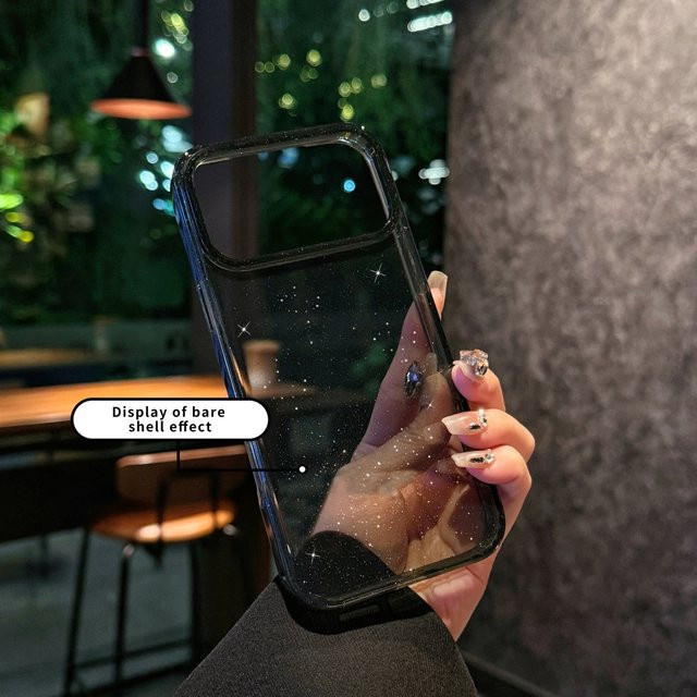 Transparente Glitzer-Schutzhülle für Apple iPhone 17 Pro Max, 17 Air und 17 in Schwarz oder Lila - Bild 1