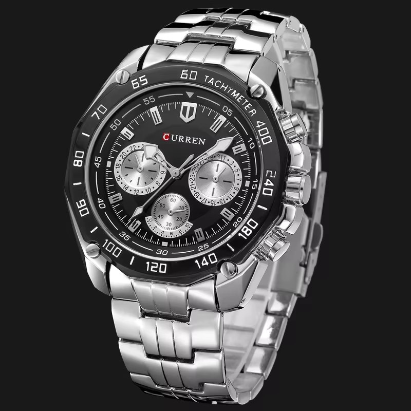 CURREN Armbanduhr Quarz, Edelstahl, Schwarz, Herren - Bild 2