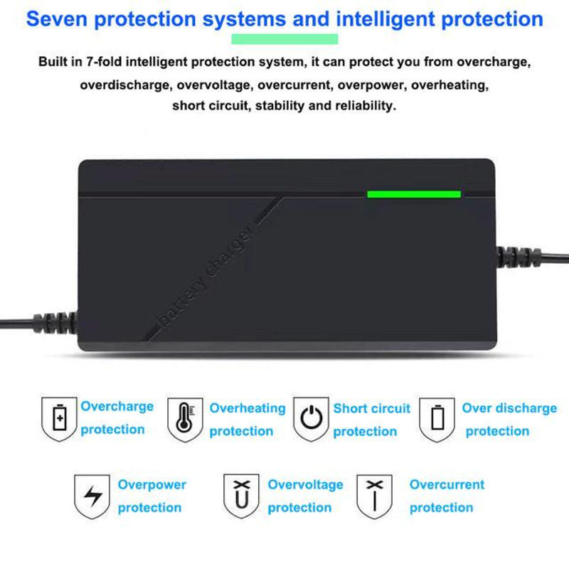 MAOZUA01 Intelligentes Lithium-Ionen Akku-Pack Ladegerät mit Lüfter und EU-Stecker, Schwarz - Bild 8