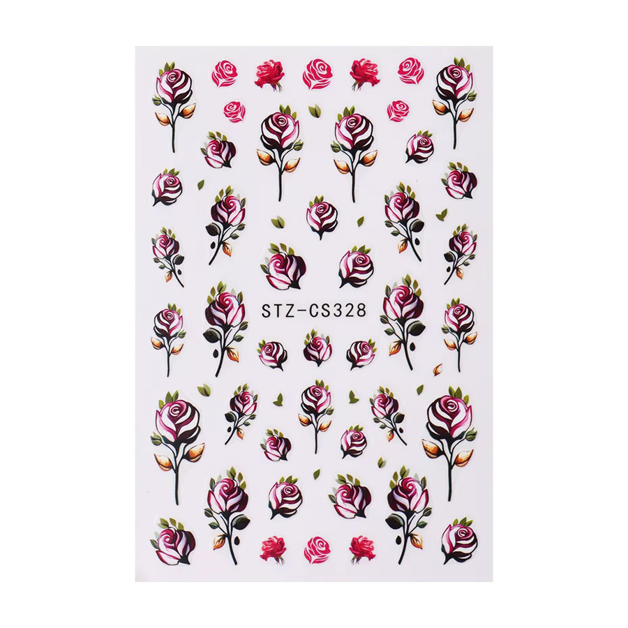 Full Beauty Rosen-Nagelkunst-Aufkleber, lila und rosa, 2 Stück - Bild 6