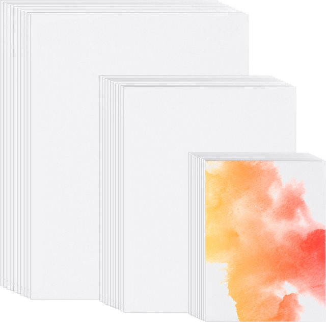 100 Stück Aquarellpapier aus reiner Baumwolle, 300g/m², Farbe: Weiß, für professionelle Kunstmalerei und Zeichnungen - Bild 1