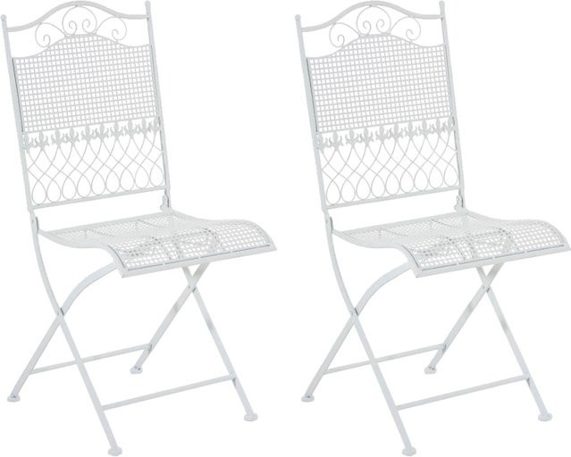 2er Set Gartenstühle Kirstin von TPFGarden in Weiß aus Metall - Bild 1