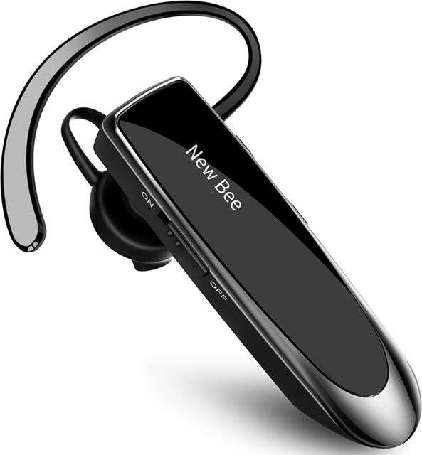 NEW BEE Single Wireless Bluetooth Headset In-Ear Kopfhörer mit Noise Cancelling und Mikrofon in Schwarz - Bild 1