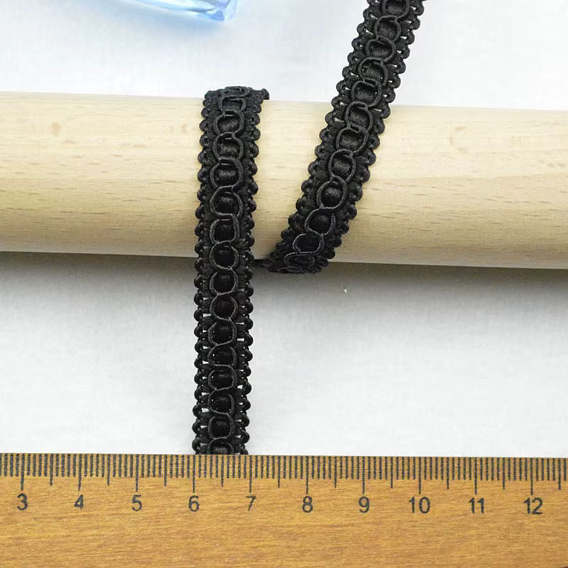 Handgefertigte Spitzenbänder in Schwarz und Weiß für DIY-Projekte, Kleider und Nähzubehör, 5m pro Packung - Bild 2