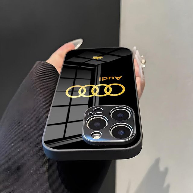 Potdemiel Handyhülle mit Glasabdeckung für iPhone in Schwarz - Bild 1
