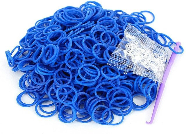 Armband Gummi-Webstuhlbänder, blau, Kinder - Bild 1
