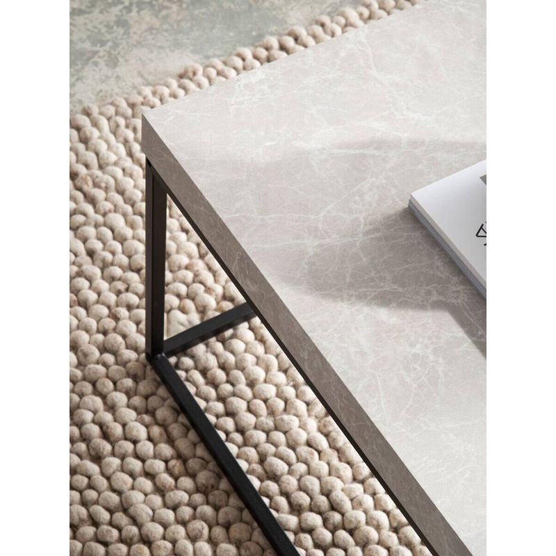 Moderner Couchtisch in Sandgrau mit rechteckiger Form, B/H/T: 120 x 38 x 60 cm - Bild 2
