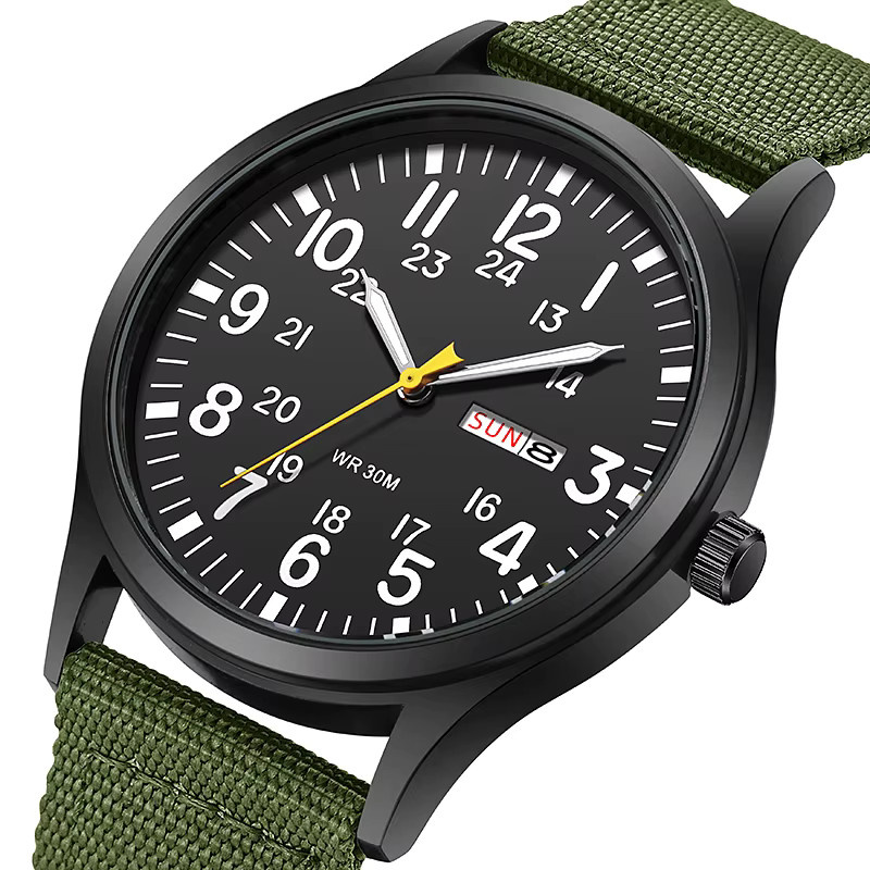 TPW Field Watch, Analoguhr, Quarzwerk, Edelstahl, Textil/NATO, Schwarz, Unisex - Bild 2