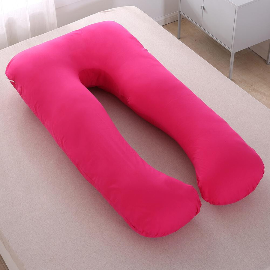 Yiran Furniture Schwangerschaftskissenbezug aus reiner Baumwolle für U-Kissen, Rose Rot, Breite: 70 cm, Höhe: 130 cm - Bild 2
