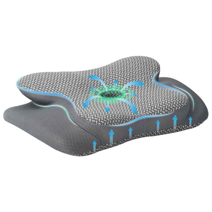 vidaXL Kopfkissen Grau aus Polyester B/T/H: 60 x 37 x 13 cm - Bild 2
