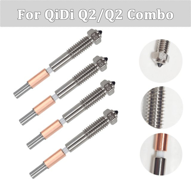 QIDI bimetallische Düse mit Keramikisolierung für Q2 und Q2 Combo in Silber - Bild 1