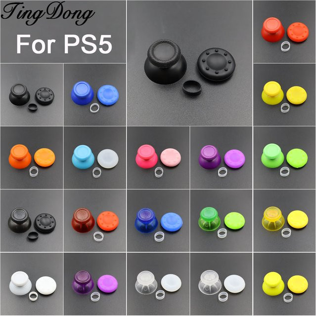 TingDong Set aus 2 Gummi-Rocker-Ringen und rutschfesten Silikon-Joystick-Kappen für PS5-Controller - Bild 1
