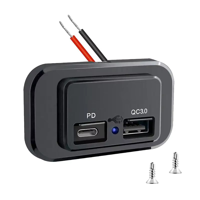 kebidumei Dual USB Auto Ladegerät mit USB-C 30W und Dual QC 3.0 20W Ports, 50W Schnellladegerät für 12V-24V Bus, RV und Lkw, Schwarz - Bild 4
