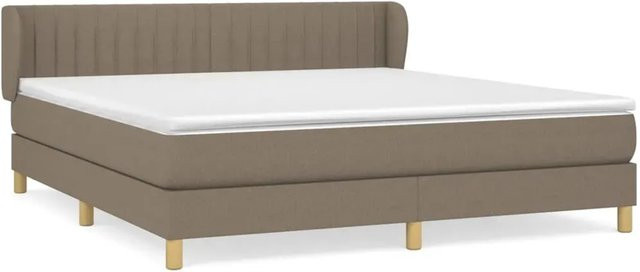 vidaXL Boxspringbett mit Matratze und Kopfteil in Beige, Hybrid-Modell mit Taschenfederkern, B/T: 180 x 200 cm - Bild 1
