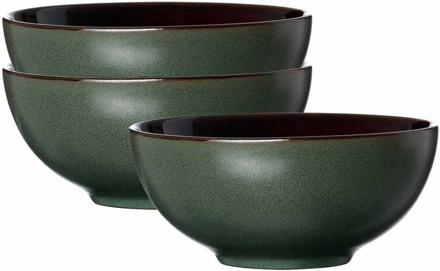 Ritzenhoff & Breker Poke Bowl Schalen Merida aus Keramik, Grün, 3er Set, Durchmesser: 17,5 cm - Bild 1