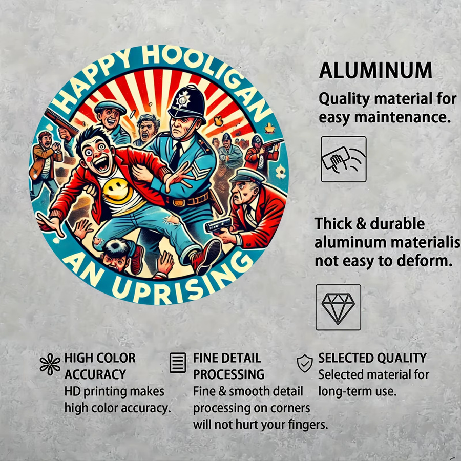 Rundes Metallschild Potdemiel Happy Hooligan in Multicolour, Durchmesser: 20,3 cm - Bild 6