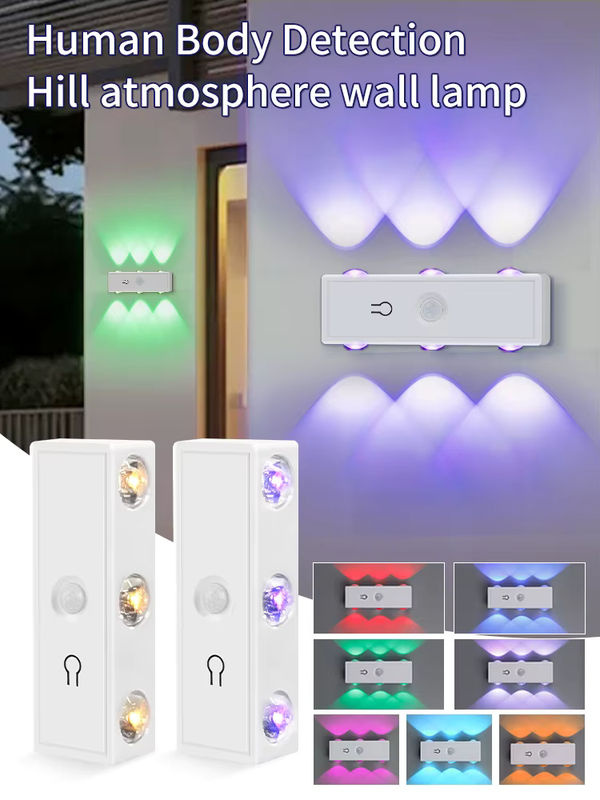 AVACOM LED Nachtleuchte mit Bewegungssensor und RGB-Farben, USB wiederaufladbare magnetische Wandleuchte mit Touch-Dimmung für Treppe und Schlafzimmer, Weiß - Bild 5