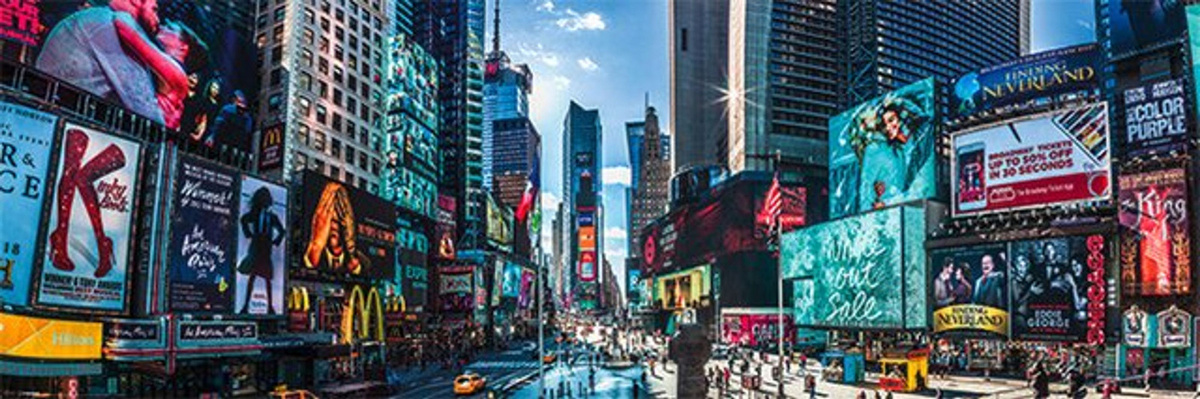 The Wall Wandbild Time Square modern Glas Dekoration mehrfarbig B/H: 90 x 29 cm - Bild 1