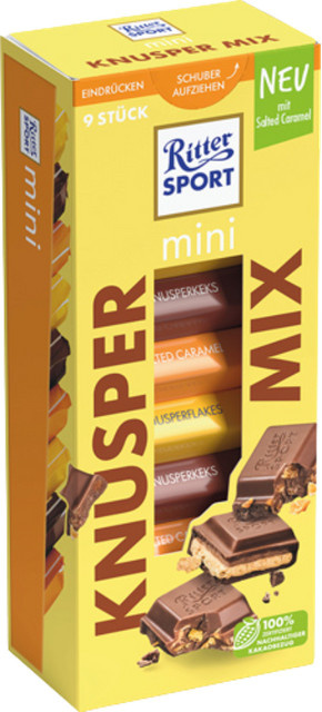 Ritter Sport Mini Knusper Mix 3 Sorten 9 x 16,6 g (150 g) - Bild 1
