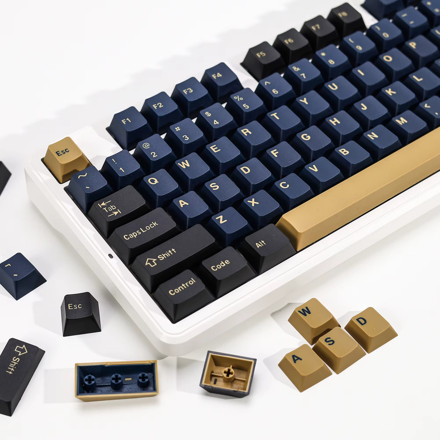 KBDiy Cherry Profile GMK Blue Samurai Tastenkappen in Blau, Double Shot PBT für mechanische Tastaturen (ISO, 60/64/75/108 Tasten) - Bild 4