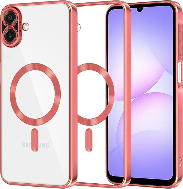 Techsuit Luxury Crystal MagSafe-Hülle für Samsung Galaxy A07 4G A075 in Rot und Transparent - Bild 1