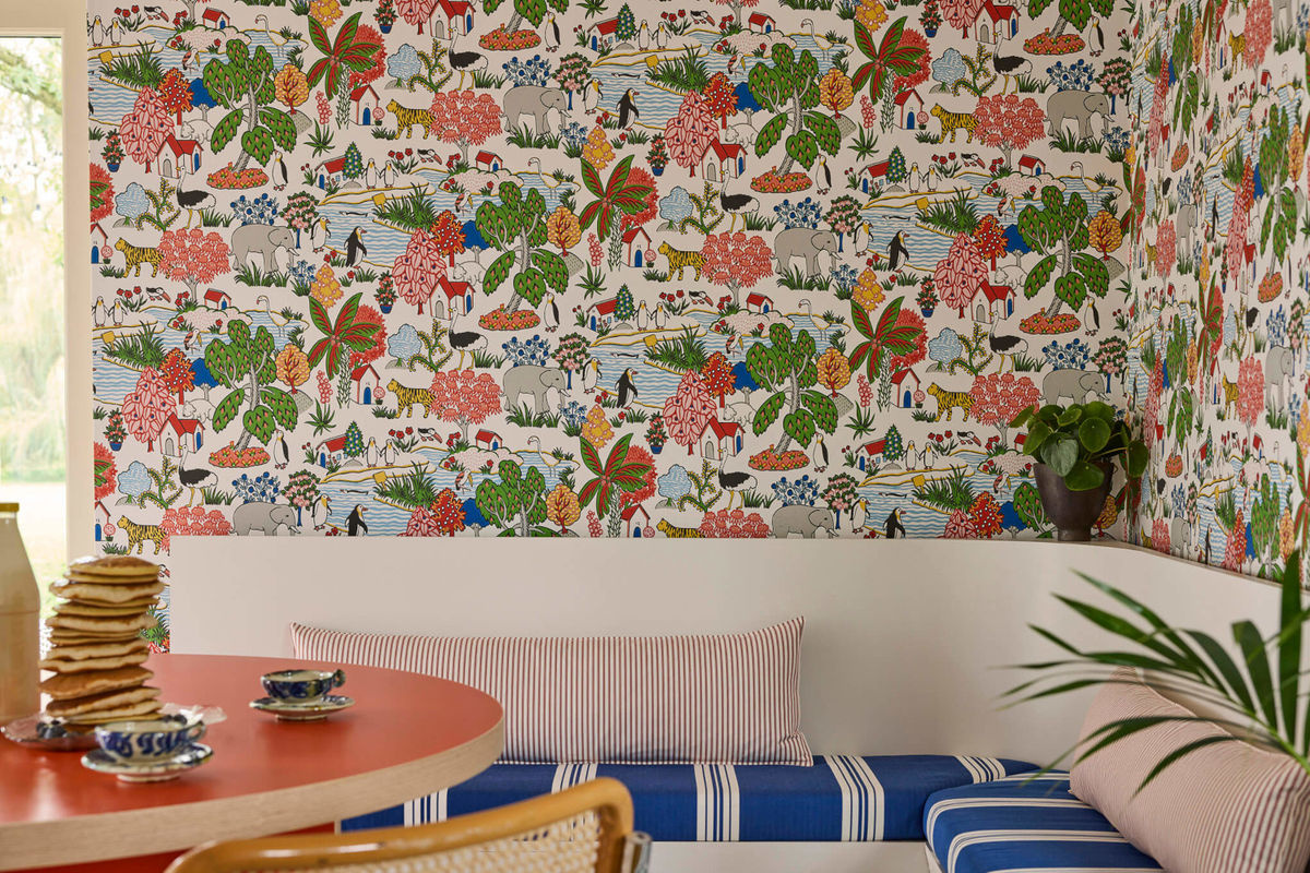 Little Greene Tapete Animal Kingdom Atomic mit Tiermotiv in Multicolour als Vlies-Tapete für Kinderzimmer - Bild 2