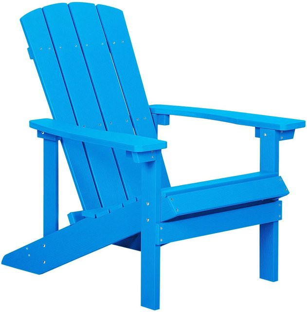 Beliani Gartenstuhl Blau mit Armlehnen im Retro-Design, B/T/H: 75 x 88 x 88 cm - Bild 1