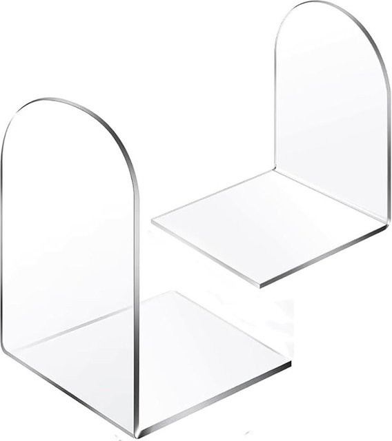 Transparente Buchstützen aus Acryl für Bücherregale und Desktop-Organizer, rutschfest - Bild 1