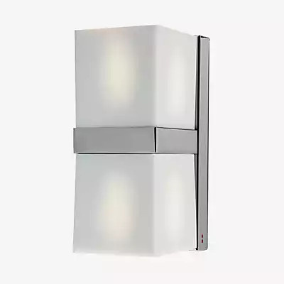 Fabbian Cubetto Wandleuchte in Weiß und Silber aus Glas und Metall im modernen Design - Bild 1