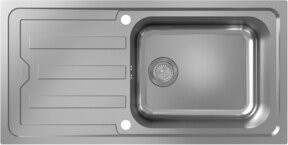Hansgrohe Einbauspüle S44 in Silber mit 1 Becken und Abtropffläche für Unterschränke ab 60 cm Breite - Bild 1