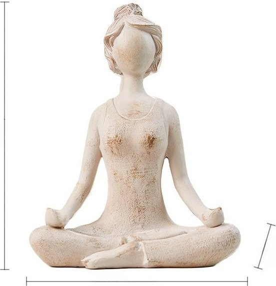 Moderne abstrakte Yoga Mädchen Kunstfigur aus Harz als dekoratives Ornament für dein Zuhause, B/T/H: 8,0 x 8,0 x 20,0 cm - Bild 1
