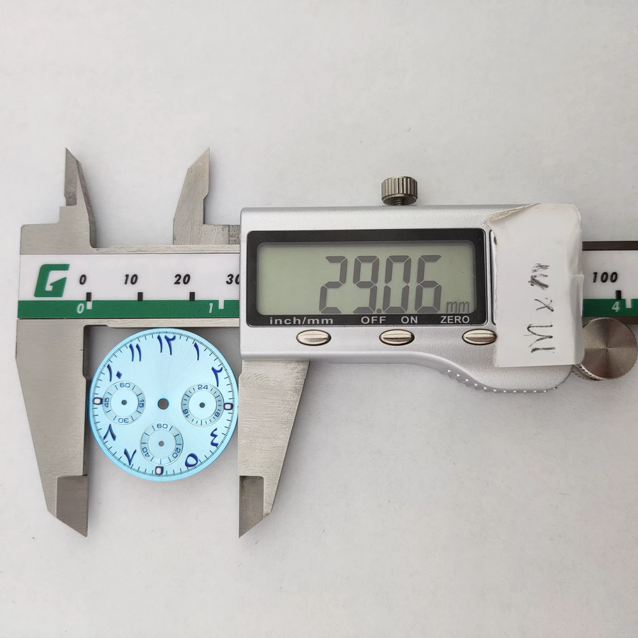 OUMASHI Zifferblatt, grün, arabische Schrift, 29 mm, für VK63-Quarzwerk - Bild 2