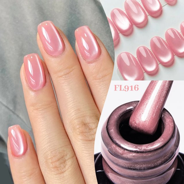 Four Lily Magnetischer Gel-Nagellack, Nude Pink, 10 ml, Schimmernd - Bild 1