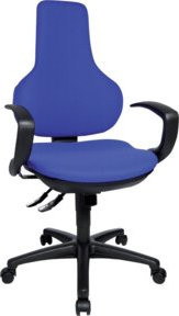 Bürodrehstuhl Topstar Ergo Point in Blau mit verstellbarer Federkraft und Sicherheitsdoppelrollen - Bild 1