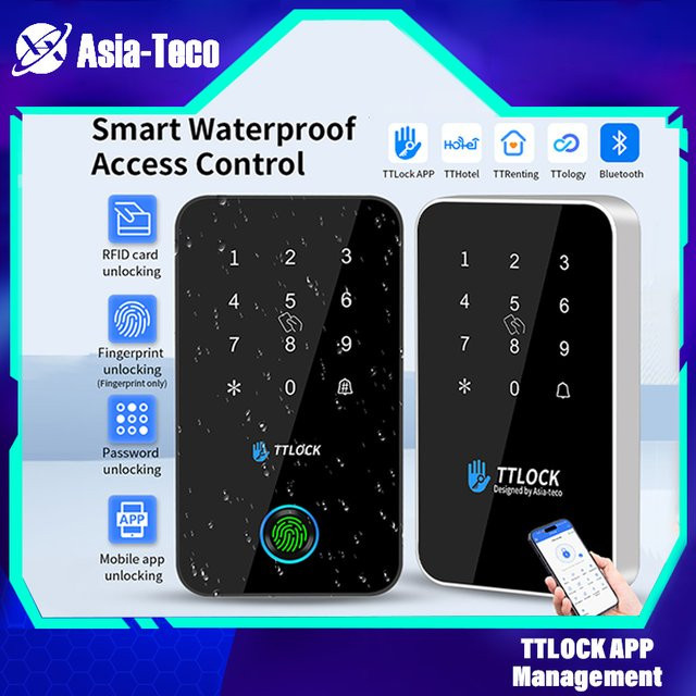 Asia-Teco MJ03 Smart Lock mit Bluetooth, NFC RFID Kartenleser und Fingerabdruck-Funktion, IP67 Wasserdicht, kompatibel mit TTLOCK App und G2 WLAN-Gateway - Bild 1