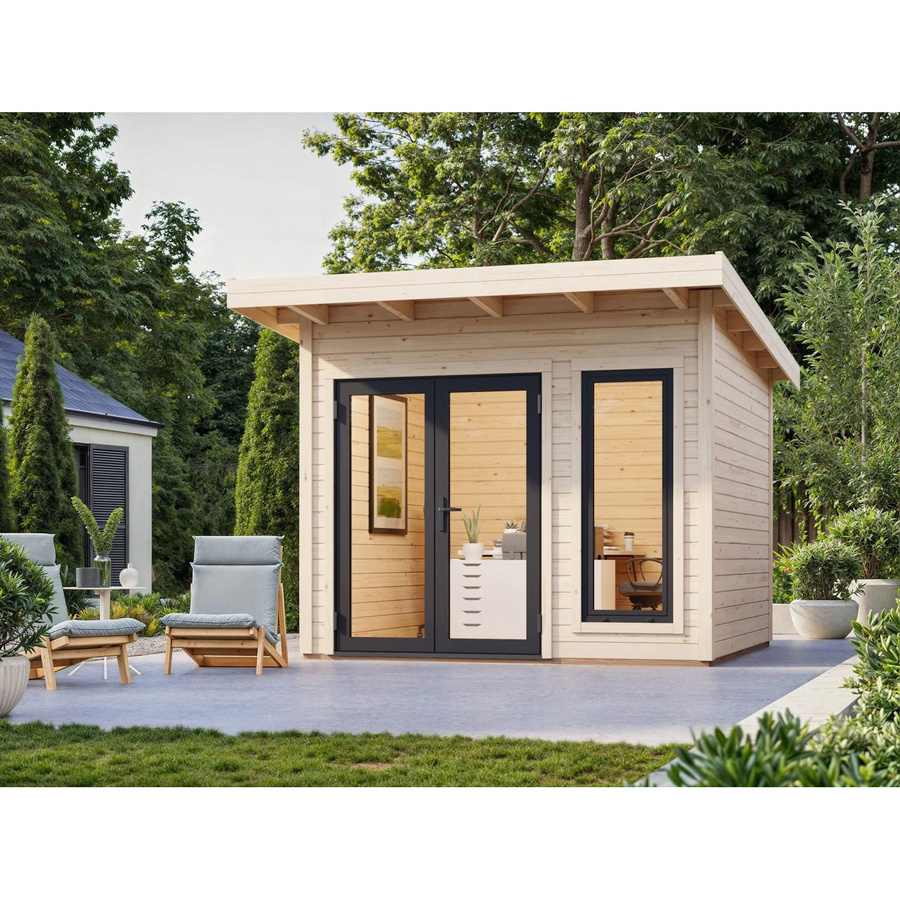 Palmako Gartenhaus Aurelia aus Fichtenholz mit Pultdach in Natur - Bild 2