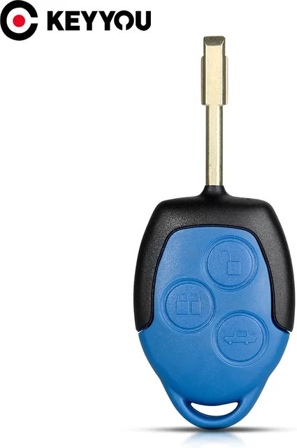 KEYYOU 10er Set Ersatz Schlüsselgehäuse für Ford Transit Connect Mk7 2006-2014 mit 3 Tasten in Blau - Bild 1