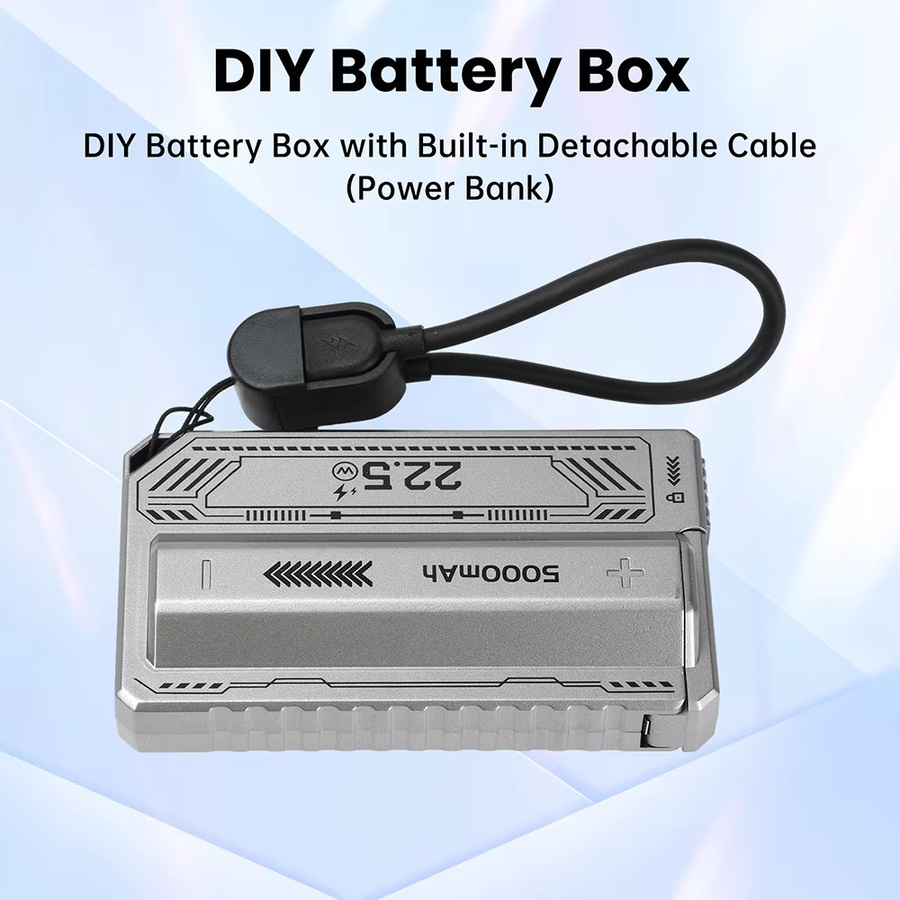 DIY Shell 21700 Batterie Halter Power Bank Gehäuse mit USB Typ C für iPhone und Xiaomi, Schwarz - Bild 4