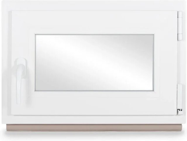 Neruli Kellerfenster aus Kunststoff in Weiß mit grauer Dichtung, Dreh-Kipp-Funktion, 2-Fach-Glas, B: 100 cm, H: 80 cm, DIN Rechts - Bild 1