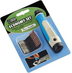 Noga Entgrater-Sortiment mit 20 Klingen S10 in Blau und Stahl - Bild 1