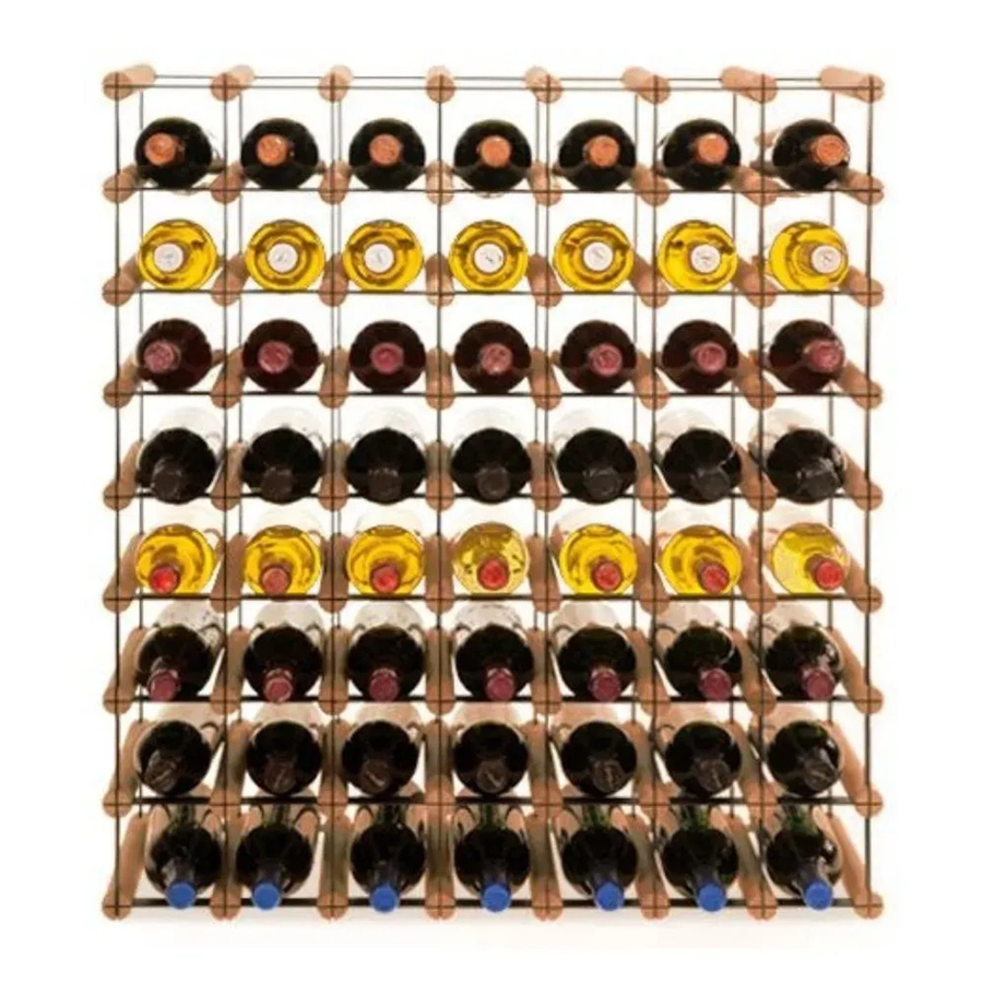 PROREGAL Modulares Weinregal Vinotega Mod Metal aus massivem Kiefernholz, Braun geölt, H x B x T: 82,5 x 72,5 x 24,5 cm - Bild 2
