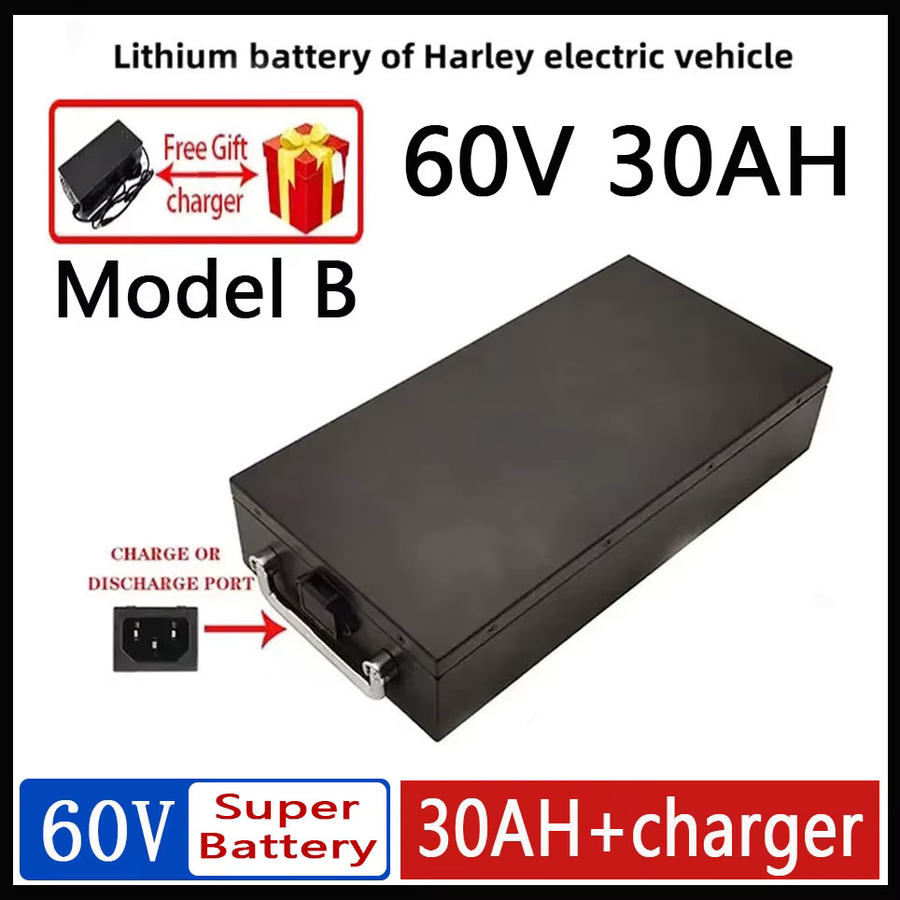 Wasserdichte Lithium-Batterie für Harley Citycoco Elektromotorräder 60V 20Ah-40Ah inklusive 67,2V Ladegerät in Schwarz - Bild 6